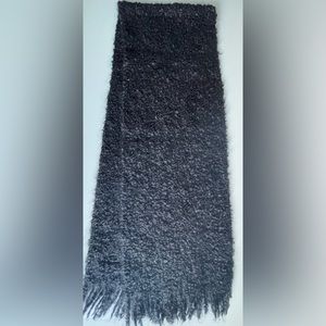 AVOCA Black 100% Fine Kid Mohair Soft Wool Nubby Scarf NEW W/O TAGS